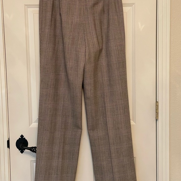 JONES NEW YORK Stretch Wool Glen Plaid Wide Leg Trousers Size 10 - Picture 10 of 11